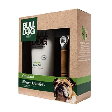 Eco-Friendly Bulldog Shave Duo: Bamboo Razor & Gel Set