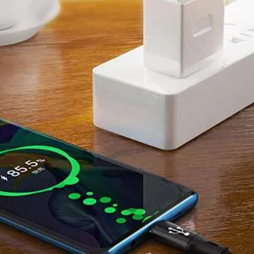 GELRHONR USB C Splitter Cable,USB A Male to 3 Type-C Male Charge Cable,3 in 1 Nylon Braided Charging Cord with 3x0.2m Cable, 5A Fast Charge,Compatible with Mobile/Android and More （0.65FT-0.2M）