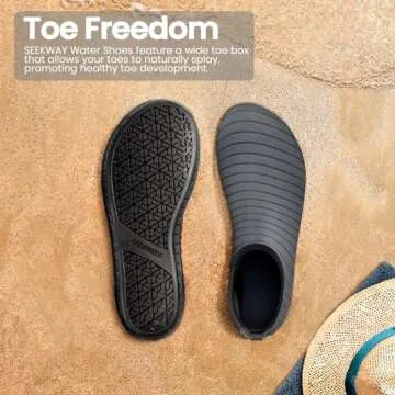 SEEKWAY Water Shoes Quick-Dry Aqua Socks Barefoot Non Slip for Beach Swim Yoga Pool Lake Surf Women Men Grey SK002(U)