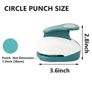 Circle Punch 1.5 Inch, Hole Puncher for Crafts, Punch Hole, Circle Paper Punches, Cardstock, Gift Wrapping, Greeting Cards and Scrapbooks, DIY Albums Photos,Card Making 38mm Circle Cutter