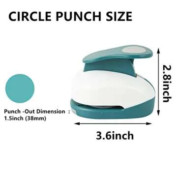Circle Punch 1.5 Inch, Hole Puncher for Crafts, Punch Hole, Circle Paper Punches, Cardstock, Gift Wrapping, Greeting Cards and Scrapbooks, DIY Albums Photos,Card Making 38mm Circle Cutter
