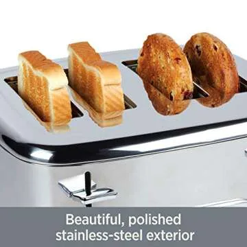 All-Clad 10942223917 Stainless Steel Digital Extra Wide Slot, 4 Slice Toaster, Silver