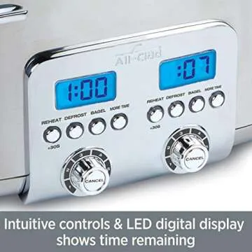 All-Clad 10942223917 Stainless Steel Digital Extra Wide Slot, 4 Slice Toaster, Silver