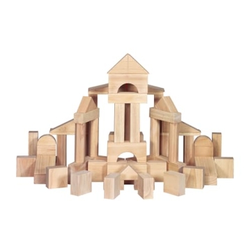 Melissa & Doug Wooden Building Blocks 60-Piece Set for Toddlers