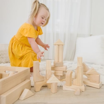 Melissa & Doug Wooden Building Blocks 60-Piece Set for Toddlers