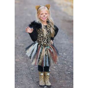 NIEBDVE Cat Ears Headband for Women Furry Leopard Print Cat Ear Hairband Cat Ear Headbands Adult Halloween Party Cosplay Cat Costume Hair Accessories for Girls Kids