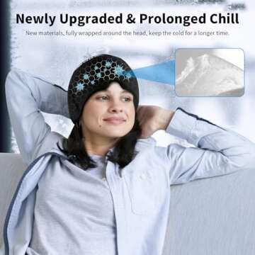 OKGL 0℃, Migraine Headache Relief Cap, Migraine Hat, Hangover Cap, Migraine Mask, Cold Gel Pack, Ice Wrap, Cold Hug, Stress Relief, Puffy Eyes