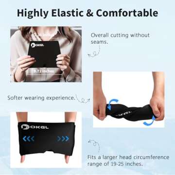 OKGL 0℃, Migraine Headache Relief Cap, Migraine Hat, Hangover Cap, Migraine Mask, Cold Gel Pack, Ice Wrap, Cold Hug, Stress Relief, Puffy Eyes