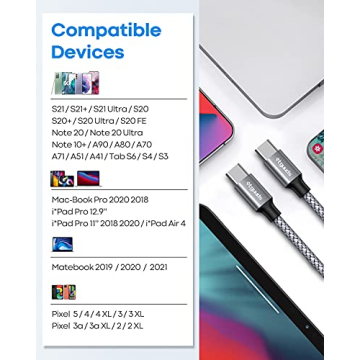 etguuds Fast Charging USB C to C Cable 3ft for All Devices