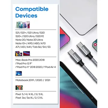 etguuds Fast Charging USB C to C Cable 3ft for All Devices