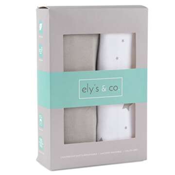 Ely's Baby Wearable Blanket - Soft Cotton Sleep Sack 3-6 Months (2-Pack) in Grey Star Design