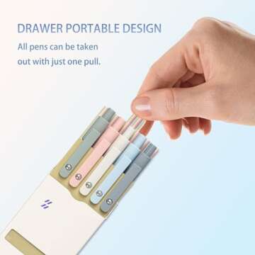 Lanxivi 5PCS Gel Pens Quick Dry Ink Pens Black Refill 0.5mm Fine Point Premium Retractable Ballpoint Pens Set