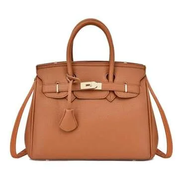 Handbag for Women Women's Bags Simple Solid Color Shoulder Bag Handbag-Light Brown