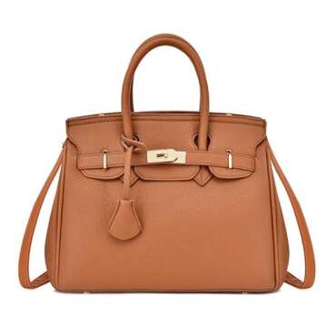 Handbag for Women Women's Bags Simple Solid Color Shoulder Bag Handbag-Light Brown