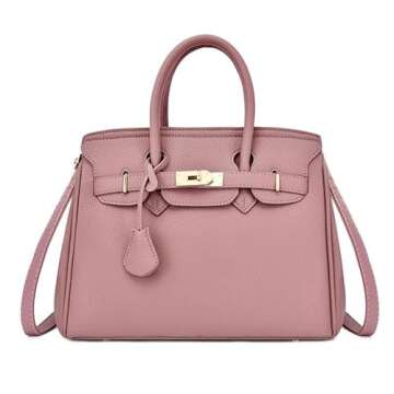 Handbag for Women Women's Bags Simple Solid Color Shoulder Bag Handbag-Light Brown