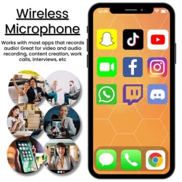APLIXZI Wireless Lavalier Microphone for iPhone, iPad, Android & Laptop (Set of 2), 2.4GHz Mini Microphone for Video Recording, YouTube, TikTok, Vlogging, Interviews, Plug and Play, Noise Reduction