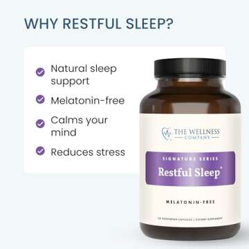 Melatonin-Free Restful Sleep Support | 60 Capsules | Vegan