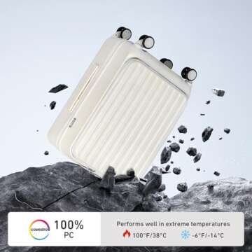 Stylish KYME 22-Inch Hardside Small Suitcase with Laptop Compartment