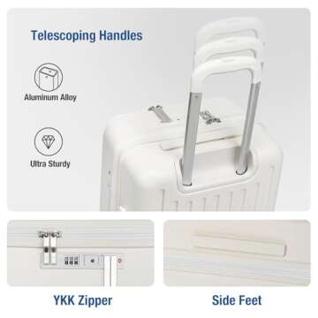 Stylish KYME 22-Inch Hardside Small Suitcase with Laptop Compartment