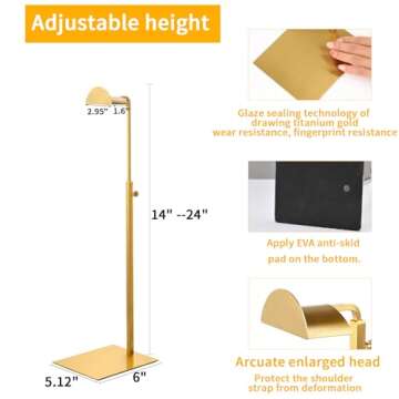 KDYZS+ 3 Pack Purse Stands for Display, Gold Purse Display Stand Heavy-Duty Steel Handbag Display St...