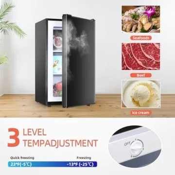 Compact Mini Upright Freezer with Reversible Door