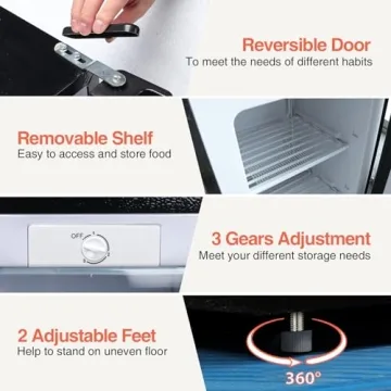 Compact Mini Upright Freezer with Reversible Door