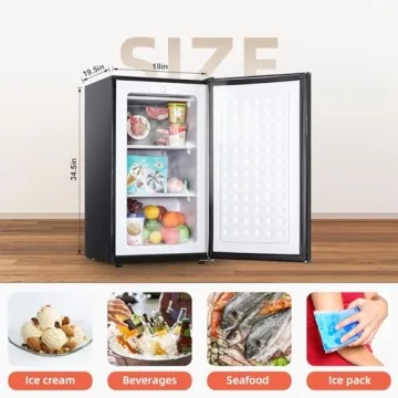 Compact Mini Upright Freezer with Reversible Door