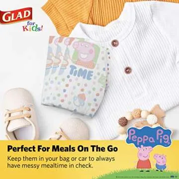 Glad Peppa Pig Bibs, 30 Count, Fun Disposable Kids Bibs