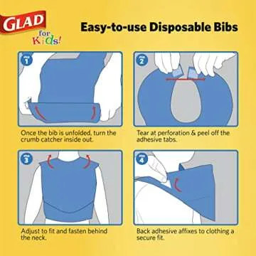 Glad Peppa Pig Bibs, 30 Count, Fun Disposable Kids Bibs