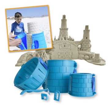 Create A Castle Sandcastle Kit as Seen on Shark Tank, 6 Piece Outdoor Beach Toy Set for Kids and Adu...