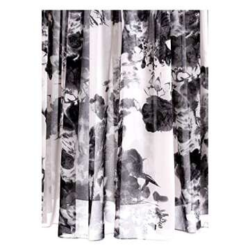 Topdress Women's Chiffon Skirts Elastic High Waist Tea Length A-line Ruffle Beach Skirts Black Painting XL