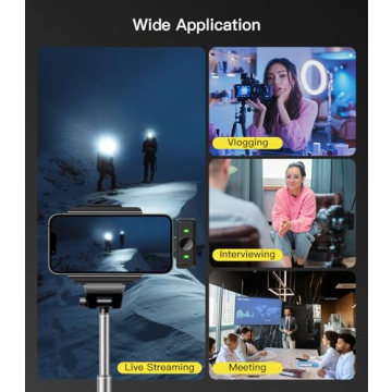 Hingso Wireless Lavalier Microphone for iPhone (Lightning), 50H Battery Life, 165FT Range, Hi-Fi Sound & Noise Cancellation, Plug and Play，Lapel Microphone Wireless