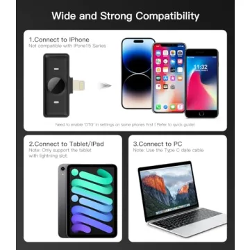 Hingso Wireless Lavalier Microphone for iPhone (Lightning), 50H Battery Life, 165FT Range, Hi-Fi Sound & Noise Cancellation, Plug and Play，Lapel Microphone Wireless