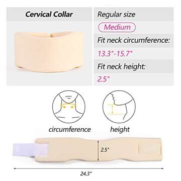 Soft Foam Neck Brace Universal Cervical Collar, Adjustable Neck Support Brace for Sleeping - Relieve...