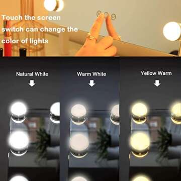 HOMPEN Vanity Mirror Makeup Mirror with Lights,Large Hollywood Lighted Vanity Mirror with 15 Dimmabl...