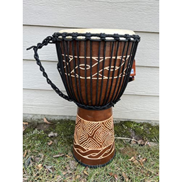 Maori-Style Djembe, 24" Tall, Handcrafted Percussion Drum