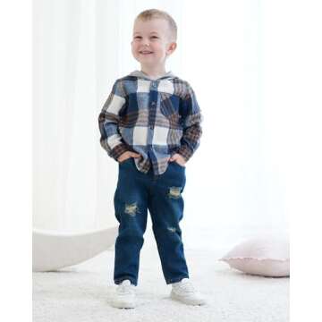 XUANHAO 18 Months Boy Clothes Toddler Outfits Winter Clothing Boys 18 Months Long Sleeve Hoodie Plai...