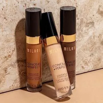 Milani Conceal + Perfect Longwear Concealer - Deep Tan (0.17 Fl. Oz.) Vegan, Cruelty-Free Liquid Concealer - Cover Dark Circles, Blemishes & Skin Imperfections for Long-Lasting Wear
