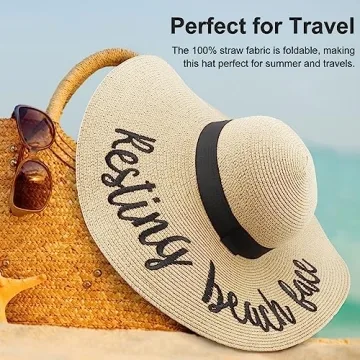 UPF 50+ Floppy Straw Sun Hats for Women - DRESHOW