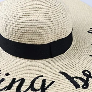 UPF 50+ Floppy Straw Sun Hats for Women - DRESHOW