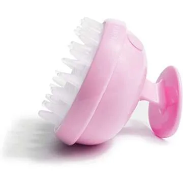 Vanity Planet Groove Scalp Massager (Pucker-up Pink) Rejuvenating Handheld Shampoo Brush, 2-Speed Vibrating, Water Resistant