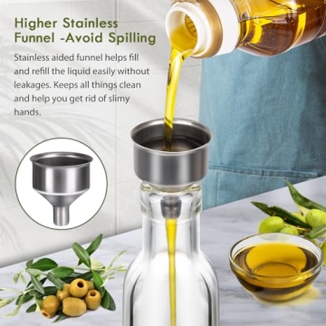 YEBODA Oil and Vinegar Dispenser Set - 6 Pack for Kitchen