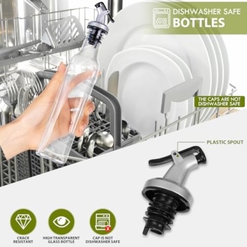 YEBODA Oil and Vinegar Dispenser Set - 6 Pack for Kitchen