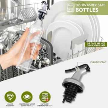YEBODA Oil and Vinegar Dispenser Set - 6 Pack for Kitchen