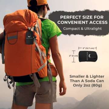 WELLAX Ultralight Camping Pillows for Sleeping, Inflatable Travel Pillow - Compact, Inflatable, and Comfortable Sleeping Bag Pillow for Travel, Backpacking and Camping - Blow Up Pillow