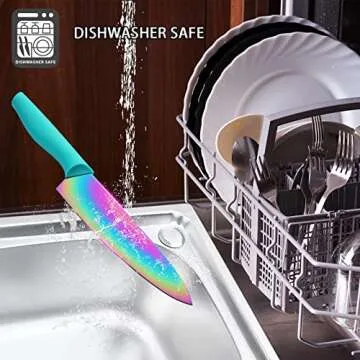 Marco Almond Rainbow Knife Set – Functional 14 Piece Kitchen Knives