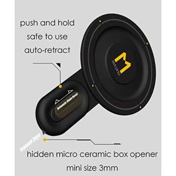 Aulumu G05 for MagSafe Stand Grip | Removable 360° Adjustable Phone Kickstand with Box Opener | Compatible with MagSafe for iPhone 16/15/14/13/12 Series - Black