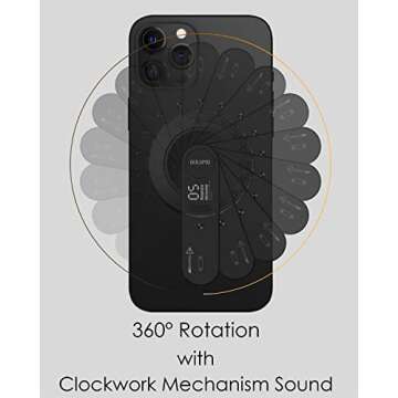 Aulumu G05 for MagSafe Stand Grip | Removable 360° Adjustable Phone Kickstand with Box Opener | Compatible with MagSafe for iPhone 16/15/14/13/12 Series - Black