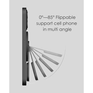 Aulumu G05 for MagSafe Stand Grip | Removable 360° Adjustable Phone Kickstand with Box Opener | Compatible with MagSafe for iPhone 16/15/14/13/12 Series - Black