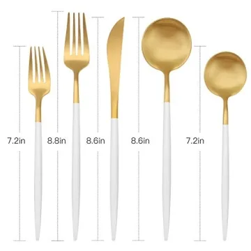 Elegant Bysta 20-Piece Matte Gold Silverware Set